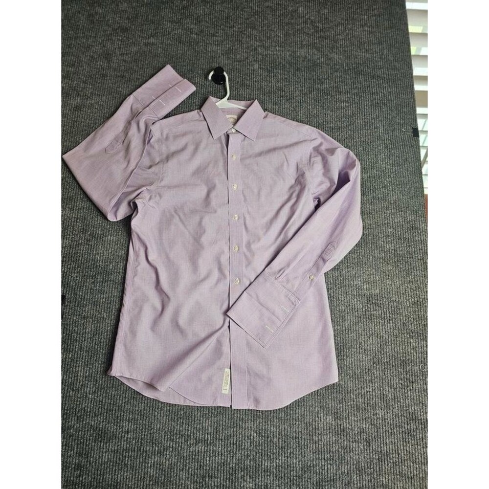 Brooks Brothers Shirt Mes 15.5-34 RegularFit NonIron Supima Cotton Purple Casual